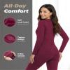 WEERTI Thermal Underwear for Women Long Johns with Fleece Lined Base Layer Women Cold Weather Top Bottom Red view 2