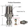 HMKUGO 8mm Quick-Disconnect Plug Adapter, Stainless Steel 1/8" NPT Male Thread PCP Paintball Charging Fittings with Sealing O-Ring view 2