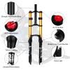 B Bolany Bike Suspension Fork 26/27.5/29" for Mountain Bike DH Air Double Shoulder Downhill Rappelling Shock Absorber Straight Tube Ultralight Bicycle Shock Absorber Rebound Adjust (Gold, 29'') view 3