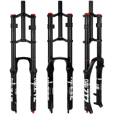 B Bolany Bike Suspension Fork 26/27.5/29" for Mountain Bike DH Air Double Shoulder Downhill Rappelling Shock Absorber Straight Tube Ultralight Bicycle Shock Absorber Rebound Adjust (Black, 29'')