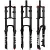 B Bolany Bike Suspension Fork 26/27.5/29" for Mountain Bike DH Air Double Shoulder Downhill Rappelling Shock Absorber Straight Tube Ultralight Bicycle Shock Absorber Rebound Adjust (Black, 29'') view 1