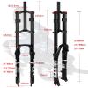 B Bolany Bike Suspension Fork 26/27.5/29" for Mountain Bike DH Air Double Shoulder Downhill Rappelling Shock Absorber Straight Tube Ultralight Bicycle Shock Absorber Rebound Adjust (Black, 29'') view 2