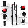 B Bolany Bike Suspension Fork 26/27.5/29" for Mountain Bike DH Air Double Shoulder Downhill Rappelling Shock Absorber Straight Tube Ultralight Bicycle Shock Absorber Rebound Adjust (Black, 29'') view 3