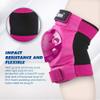 JBM Adult Knee Pads Elbow Pads and Wrist Guards Full Protective Gear for Skateboarding Skate Inline Riding Beginner Scooter Roller Skater (Pink, Large) view 3