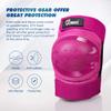 JBM Adult Knee Pads Elbow Pads and Wrist Guards Full Protective Gear for Skateboarding Skate Inline Riding Beginner Scooter Roller Skater (Pink, Large) view 4