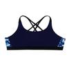 Nikiikoo Kids Girls' Digital Printed Training Sports Bra Top Criss Cross Back Top for Gymnastics/Dance Navy Blue 4 view 1