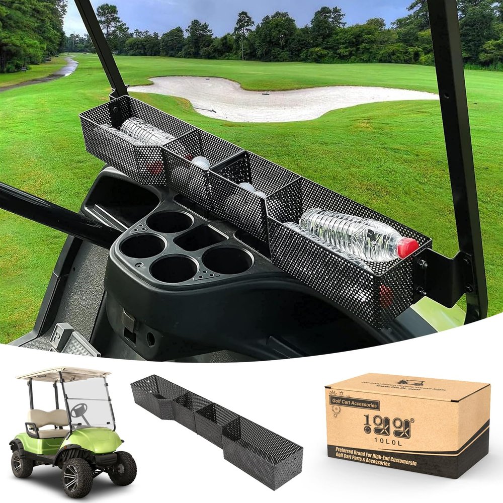 10L0L Golf Cart Front Inner Storage Basket for Yamaha G29, Yamaha Drive & Drive 2 Models, Large Compartments Dashboard Front Storage Tray Organizer