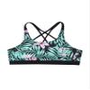 Nikiikoo Kids Girls' Digital Printed Training Sports Bra Top Criss Cross Back Top for Gymnastics/Dance Lily Pink 4 view 1