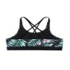 Nikiikoo Kids Girls' Digital Printed Training Sports Bra Top Criss Cross Back Top for Gymnastics/Dance Lily Pink 4 view 2