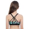 Nikiikoo Kids Girls' Digital Printed Training Sports Bra Top Criss Cross Back Top for Gymnastics/Dance Lily Pink 4 view 4