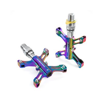 Lightweight 3 Bearing Non-Slip Bike Pedals, Mountain Bike Pedals of Aluminum Alloy with Quick Disassemble and Dustproof Waterproof Design, Suitable for Folding Bikes/Mountain Bikes,Colorful