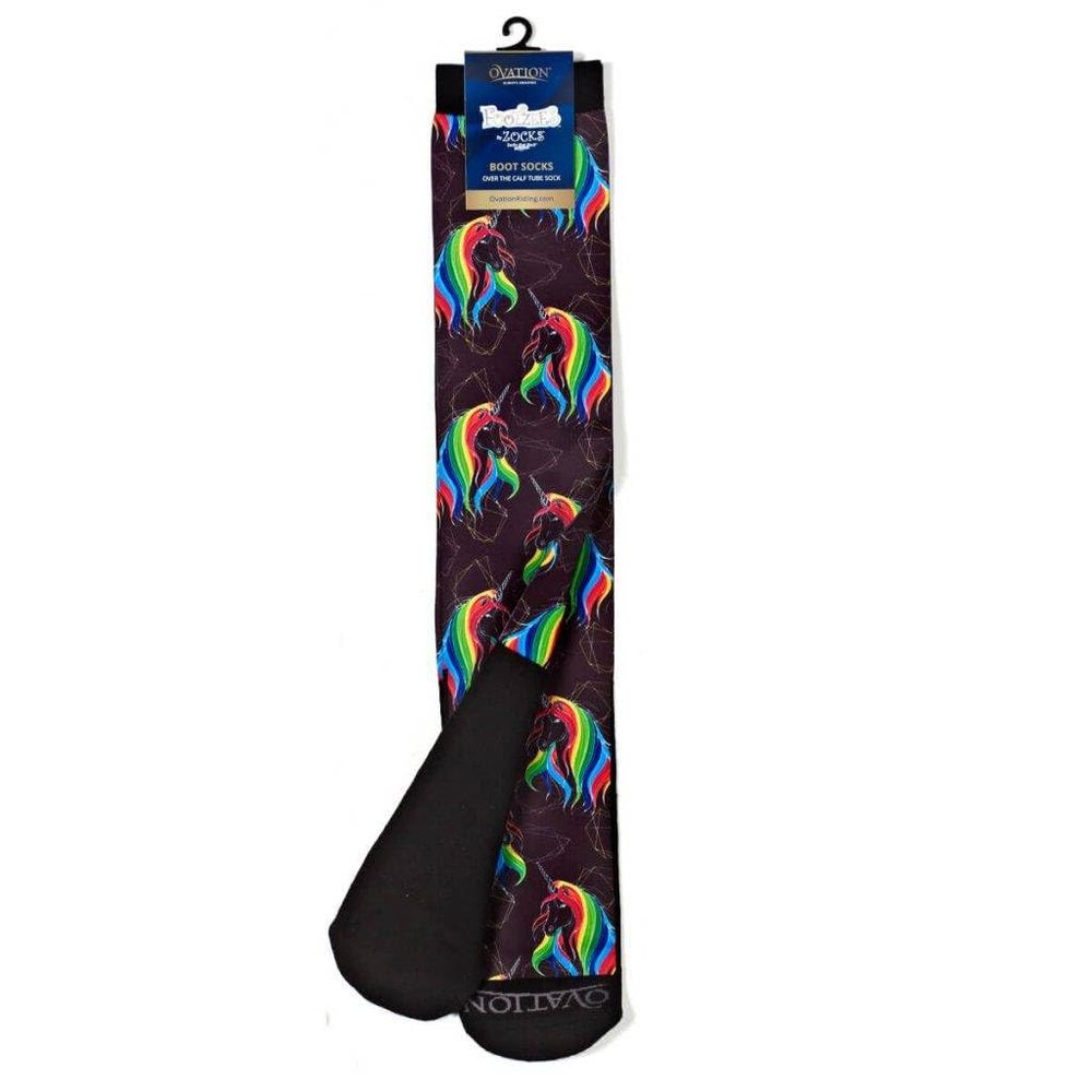 Ovation Kids Unisex Modern Multicolor Rainbow Solid Reinforced Toe Crew Length Boot Socks, Size Child 3-5, Pack of 1