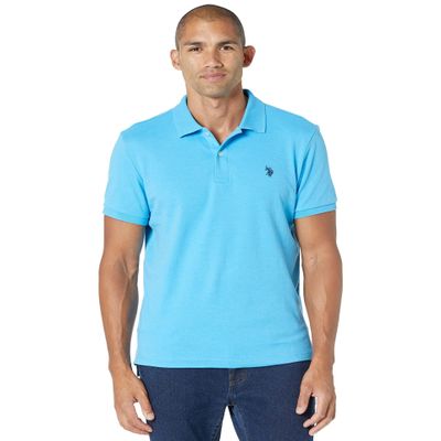 U.S. Polo Assn. Solid Interlock Polo Blue Fin Heather MD