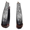 New Black Aluminum Western Saddle Stirrups with Engraved Silver and Crystal Rhinestones view 2
