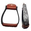 New Black Aluminum Western Saddle Stirrups with Engraved Silver and Crystal Rhinestones view 3