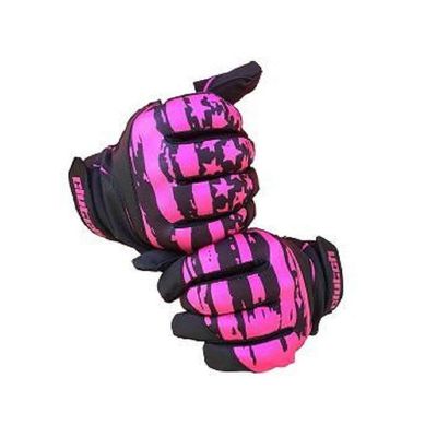Clutch Sports Apparel American Flag Baseball & Softball Batting Gloves, Super Grip Finger Fit, Performance Mesh & Perforated Sheepskin Palm for Adults & Youth (Pink, X-Large)