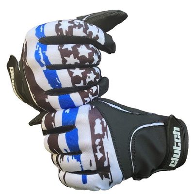 Clutch Sports Apparel American Flag Baseball & Softball Batting Gloves, Super Grip Finger Fit, Performance Mesh & Perforated Sheepskin Palm for Adults & Youth (Thin Blue Line, X-Small)