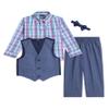 Nautica Boys 4-Piece Vest Set with Dress Shirt, Bow Tie, Vest, and Pants, Wave Runner, 2T view 2