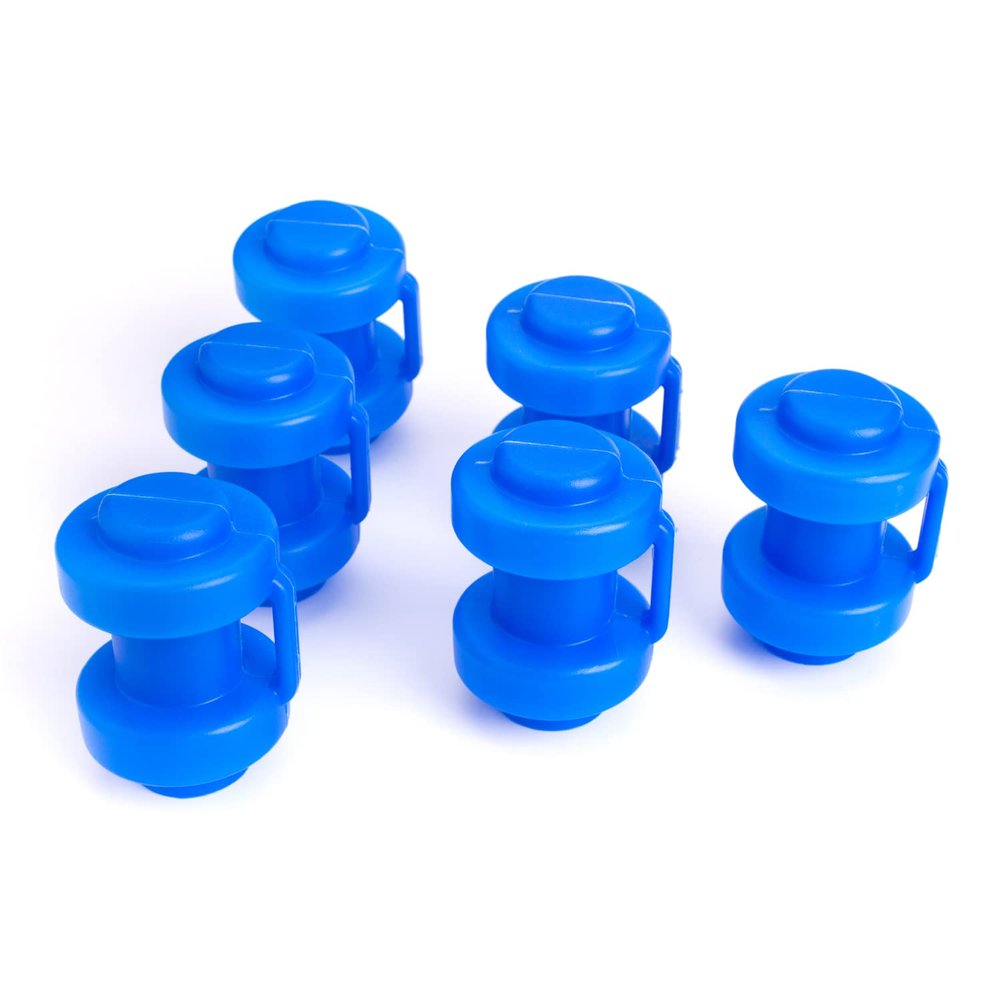 SkyBound Handled-Style Trampoline Pole Caps, Trampoline Safety Net Pole-Top Holders, 1 Inch, Set of 6