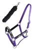 CHALLENGER Nylon Horse Padded Beaded Inlay Halter w/Lead Rope Purple 606175PR view 1