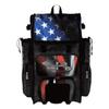 Boombah Superpack Hybrid Rolling Bat Bag - USA Black Ops Black/Royal Blue/Red - Wheeled & Backpack Version view 1