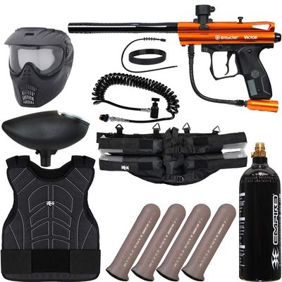 Action Village Kingman Spyder Victor Light Gunner Paintball Gun Package Kit (Gloss Orange)