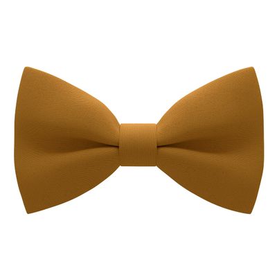 Bow Tie House Mens Pre-Tied Soft Crape Bow Tie for Wedding Formal Events Solid Tuxedo (Large, Butterscotch)