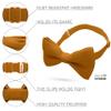 Bow Tie House Mens Pre-Tied Soft Crape Bow Tie for Wedding Formal Events Solid Tuxedo (Large, Butterscotch) view 2