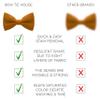 Bow Tie House Mens Pre-Tied Soft Crape Bow Tie for Wedding Formal Events Solid Tuxedo (Large, Butterscotch) view 3