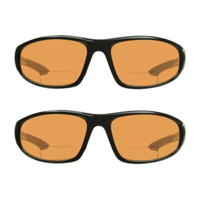 proSPORT Bifocal Sunglasses Safety +2.50 Men Women 2 Pairs High Definition Blue Blocking Lenses.