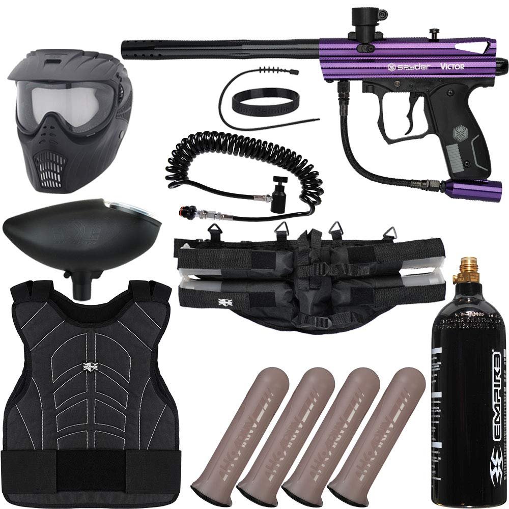 Action Village Kingman Spyder Victor Light Gunner Paintball Gun Package Kit (Gloss Purple)