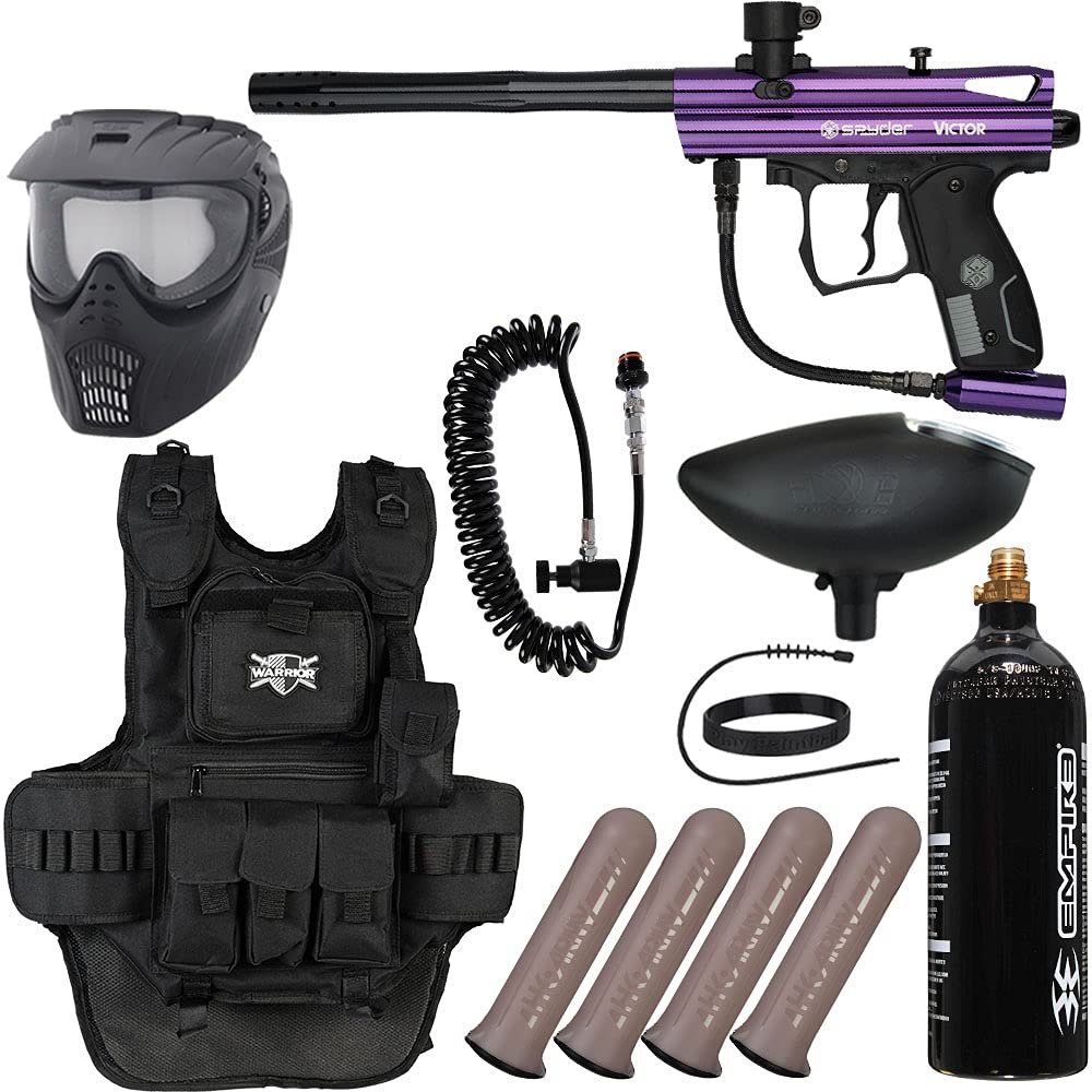 Action Village Kingman Spyder Victor Heavy Gunner Paintball Gun Package Kit (Gloss Purple)