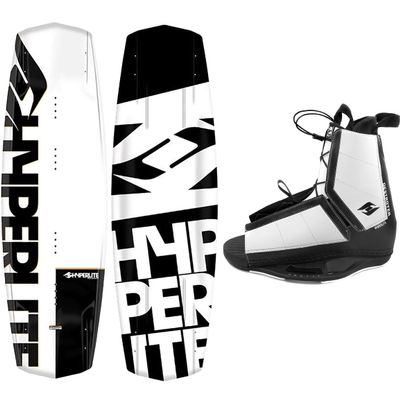 Hyperlite Wakeboard Agent with Destroyer Wakeboard Bindings Fits Boot Sizes 8-14 (142 cm)
