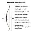 60" Black Hunter Takedown Recurve Bow 20-60 Lbs Traditional Wood Right Handed Bow American Hunting Longbow for Hunting Target Practice (Black Brown, 40 Lbs) view 2