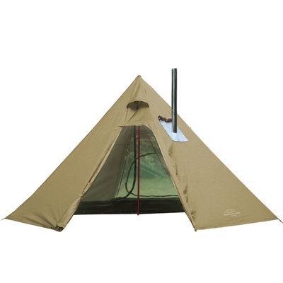 2 Persons Tipi Hot Tents with Inner Mesh, Lightweight, Standing Room for Hunting Family Team Backpacking Camping Hiking (Olive Drab with Mesh)