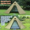 2 Persons Tipi Hot Tents with Inner Mesh, Lightweight, Standing Room for Hunting Family Team Backpacking Camping Hiking (Olive Drab with Mesh) view 2