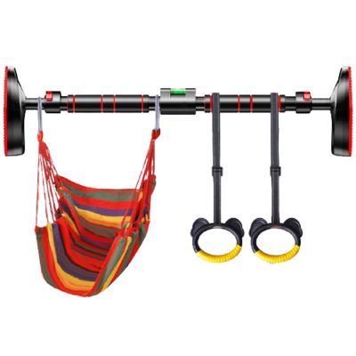 Pull-Up Bars Portable Household Horizontal Bar Without Screw Chin Up Bar, Adult and Child Fitness Bar Ring Swing Set, 72-96cm Adjustable