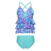 Yartina Kids Girls 2PCS Bikini Tankini Mermaid Scales Swimsuit Ruffle Tiered Top with Bottoms Bathing Suit Green 3 view 1