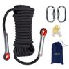 EMEKIAN 12 mm Black Indoor Outdoor Climbing Rope, 30 M (98 ft) Static Rock Climbing Rope for Escape Rope, Ice Climbing Equipment, Fire Safety Rescue Rope, with Non Slip Gloves view 1