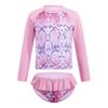 Moily Little Girls Rashguard Set Long Sleeve Mermaid Scale Tank Top with Ruffles Bottoms Bikini Sunsuit Beachwear Pink Serpentine 6 Years view 1
