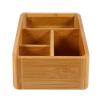 Cabilock Practical Storage Container Bamboo Wooden Cosmetic Storage Box 6 Sections view 1
