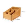 Cabilock Practical Storage Container Bamboo Wooden Cosmetic Storage Box 6 Sections view 3