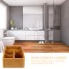 Cabilock Practical Storage Container Bamboo Wooden Cosmetic Storage Box 6 Sections view 4