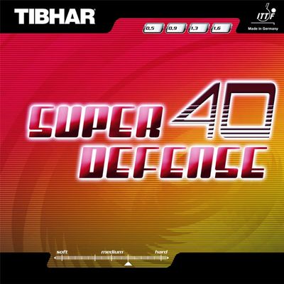 Tibhar Super Defense 40 Table Tennis and Ping Pong Rubber - Red (0.9)