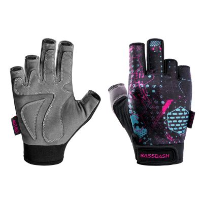 BASSDASH Astro Fishing Gloves Mens Womens Fingerless Gloves for Game Fishing Kayaking Paddling Sailing MTB