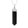 Amazing Gemstone Nuummite Crystal Pencil Point Pendant Necklace with Adjustable Cord - Natural Healing Crystals and Stones for Men, Women view 1