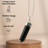 Amazing Gemstone Nuummite Crystal Pencil Point Pendant Necklace with Adjustable Cord - Natural Healing Crystals and Stones for Men, Women view 2