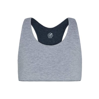 Bleuet Aster Racerback Bra  Reversible Sports Bra for Girls & Teens | Organic Cotton, Ultra Soft, Seamless, Wide Band, Tag-Free, Everyday Active Comfort