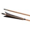 AMEYXGS 33 inch Archery Bamboo Arrows Traditional Hunting Practice Target Arrow with 5" Turkey Feathers Fletching for Recurve Bow Longbow 12 Pack (Black) view 2