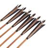 AMEYXGS 33 inch Archery Bamboo Arrows Traditional Hunting Practice Target Arrow with 5" Turkey Feathers Fletching for Recurve Bow Longbow 12 Pack (Black) view 3